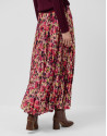 Pleated crepe georgette midi skirt with ... | Roberto Verino