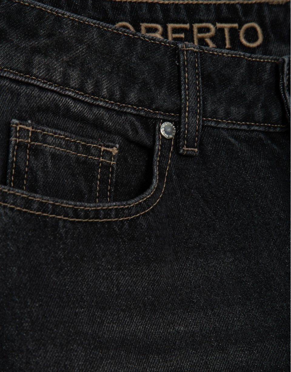 Pantalón ancho vaquero negro - Mujer - OI2025 | Roberto Verino