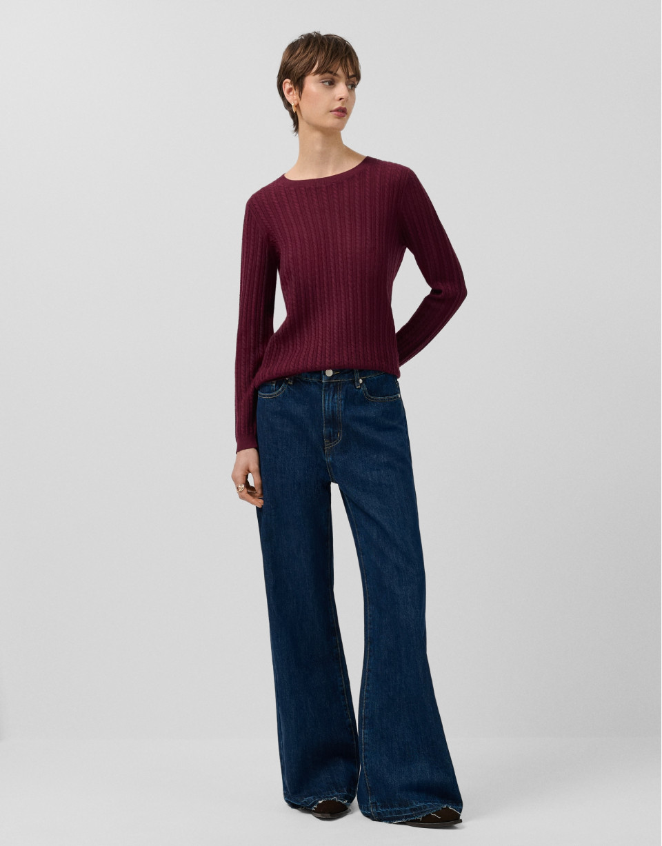 Pantalón ancho vaquero azul - Mujer - OI2025 | Roberto Verino
