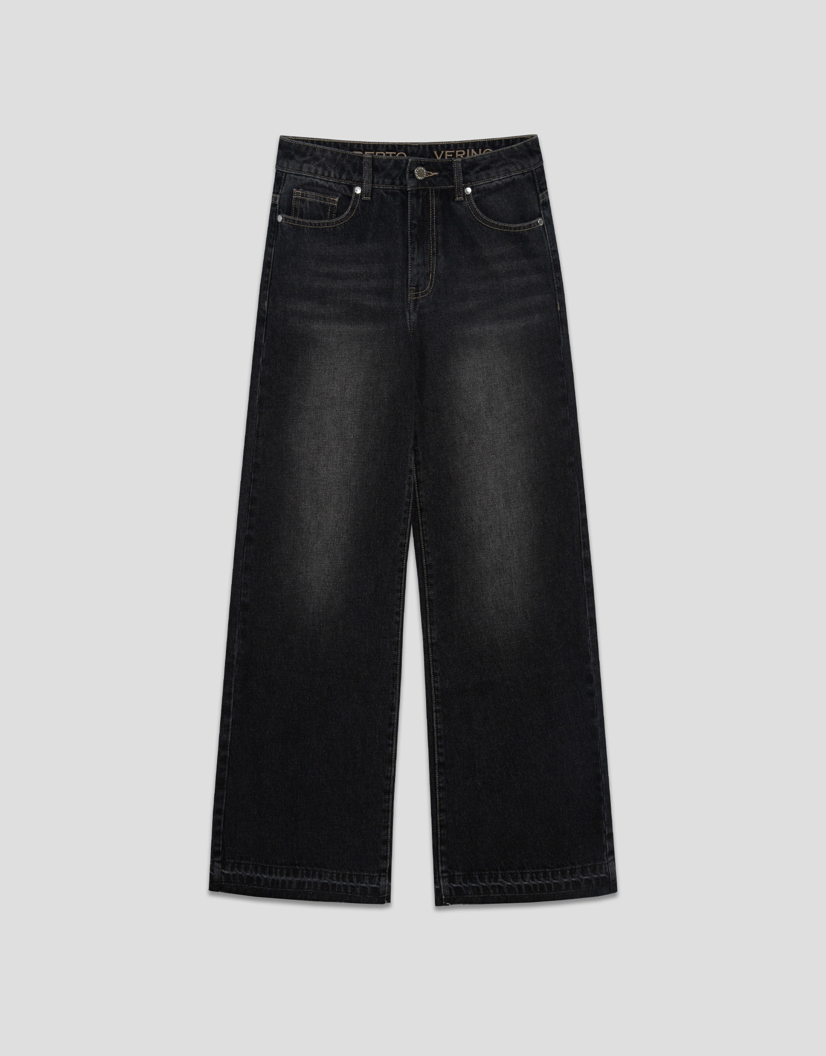 Pantalón ancho vaquero negro - Mujer - OI2025 | Roberto Verino