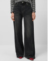 Pantalón ancho vaquero negro - Mujer - OI2025 | Roberto Verino