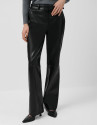 Black napa straight trousers with belt - Woman | Roberto Verino