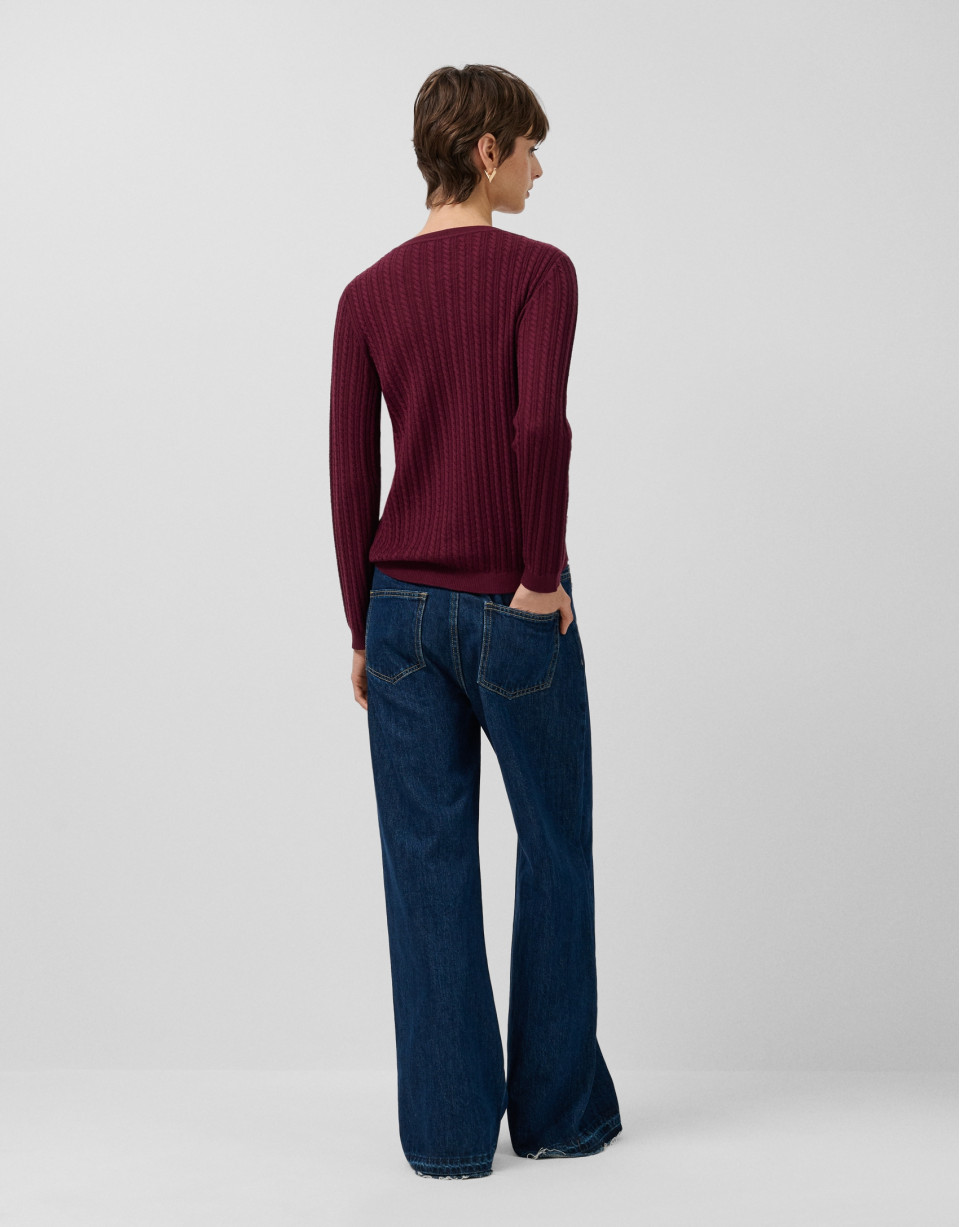 Wide-legged blue jeans - Woman - AW2025 | Roberto Verino