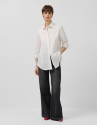 Men's cut white cotton shirt - Woman - AW2025 | Roberto Verino