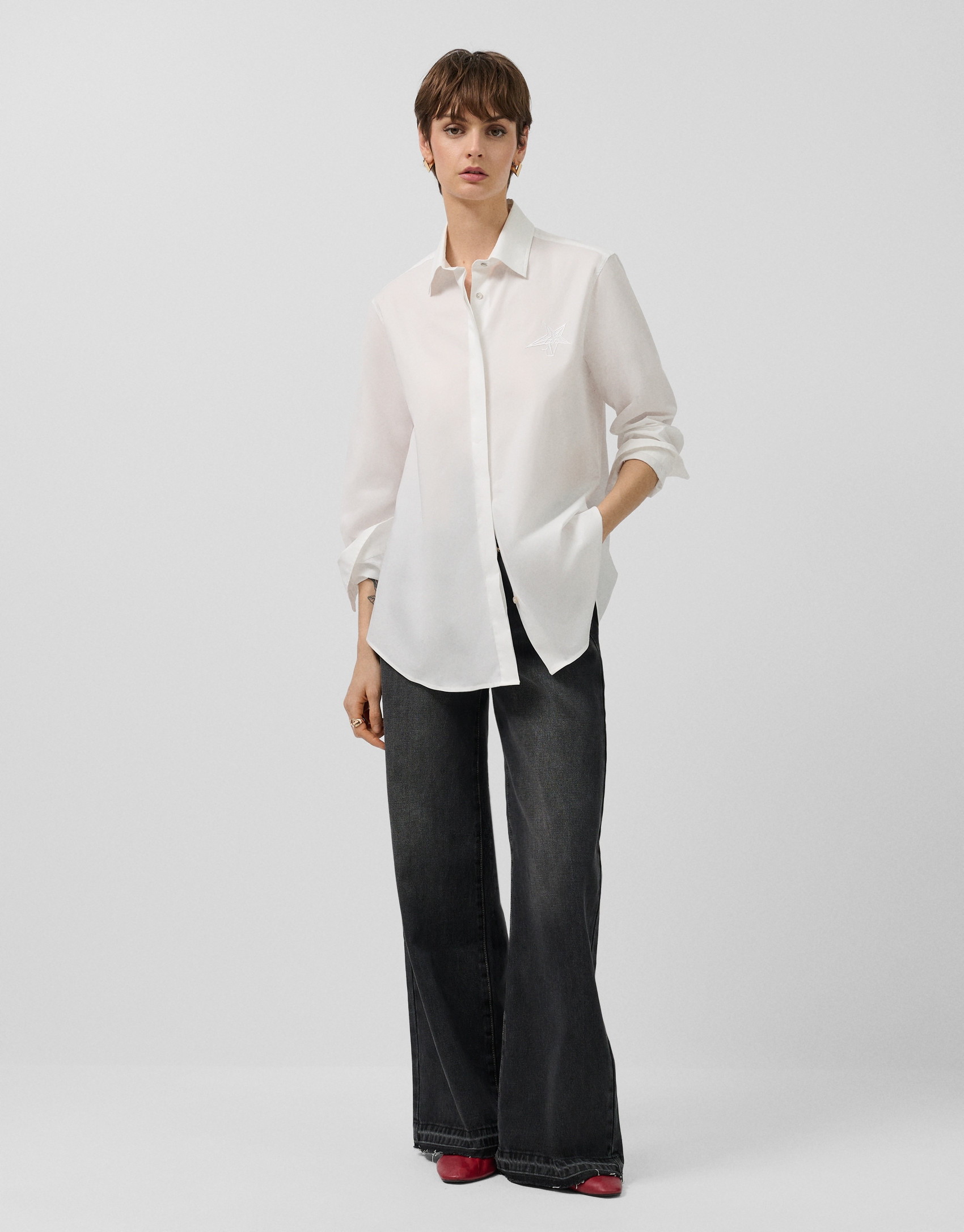 Camisa corte masculino algodón blanco - Mujer | Roberto Verino