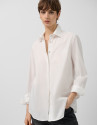 Camisa corte masculino algodón blanco - Mujer | Roberto Verino