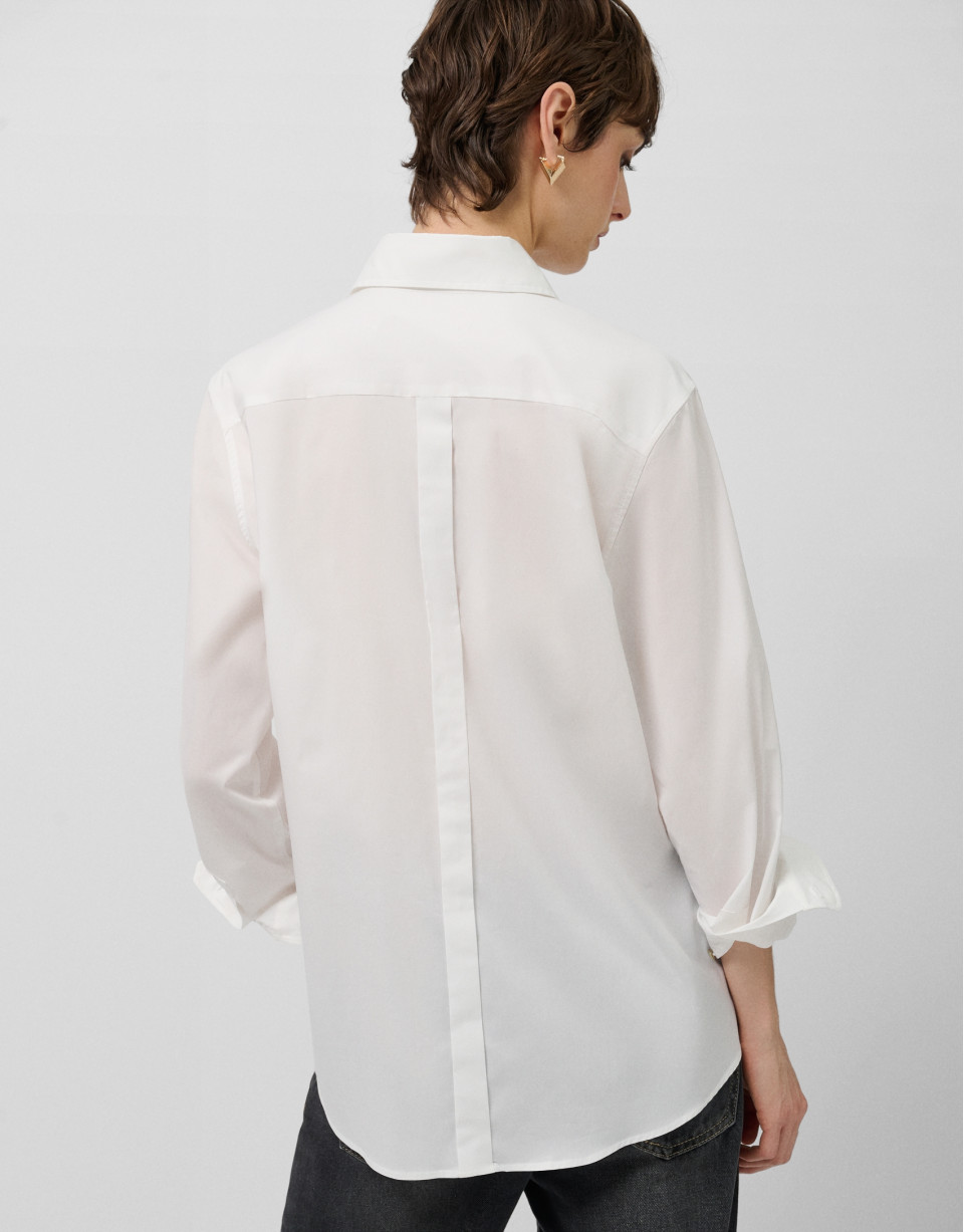 Camisa corte masculino algodón blanco - Mujer | Roberto Verino