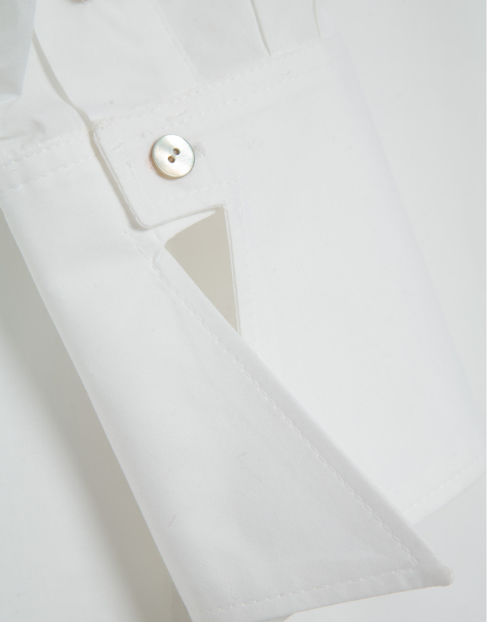 Camisa algodón blanco con puños oversize | Roberto Verino