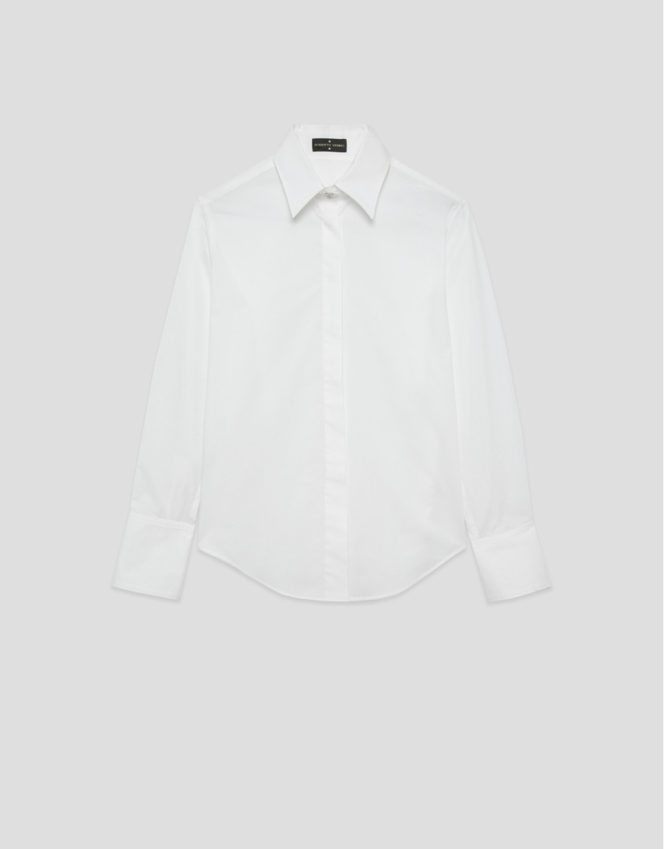 Camisa algodón blanco con puños oversize | Roberto Verino