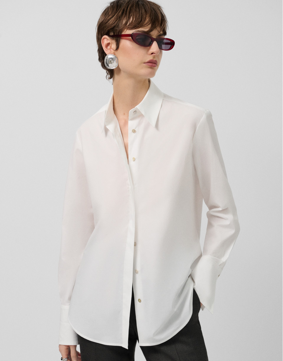 Camisa algodón blanco con puños oversize | Roberto Verino
