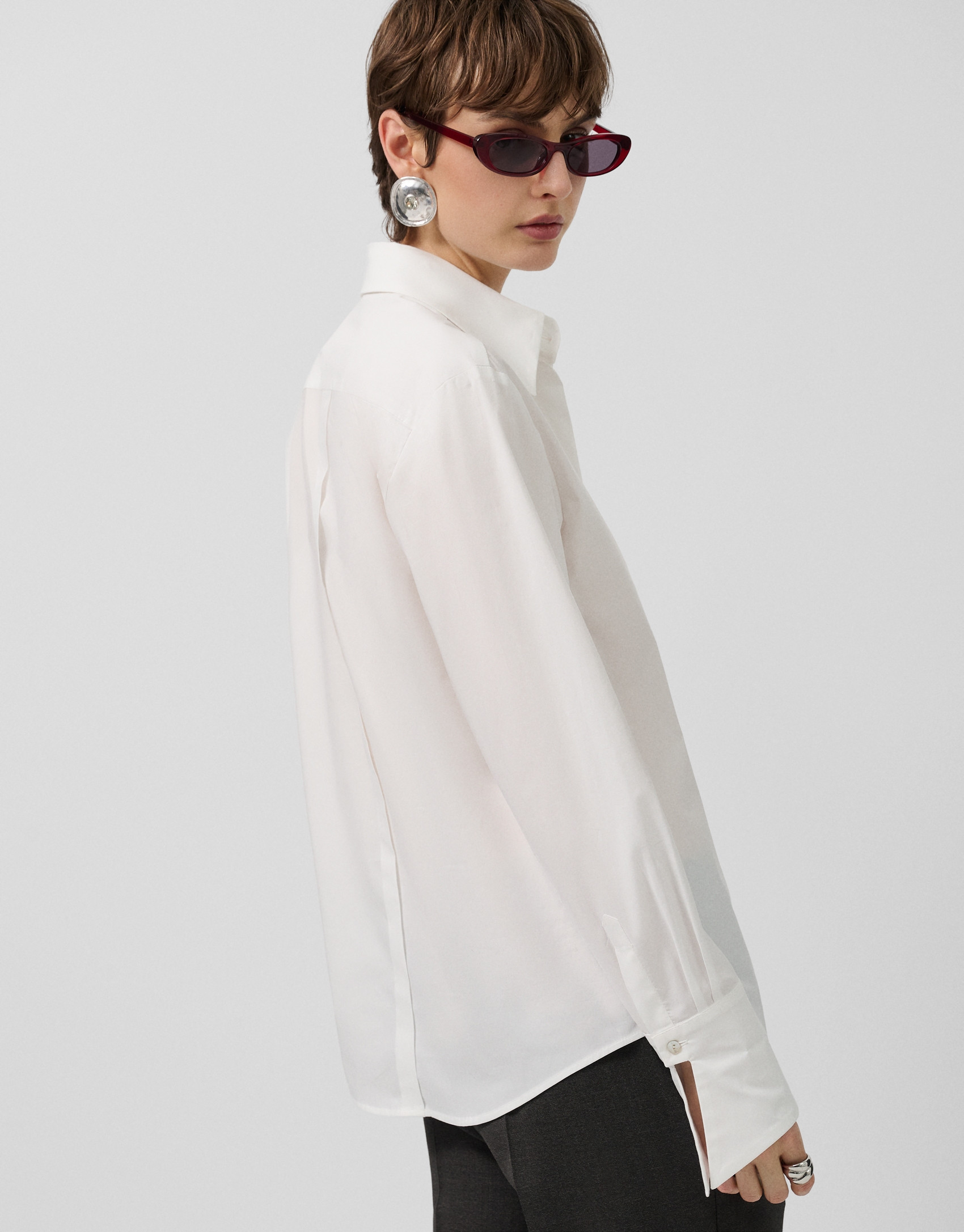 Camisa algodón blanco con puños oversize | Roberto Verino