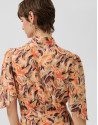 Orange floral print chiffon ruffle sleeve dress | Roberto Verino