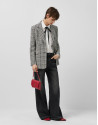 Short black and white tweed jacket with gold ... | Roberto Verino