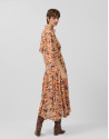 Vestido manga volante gasa estampado floral ... | Roberto Verino