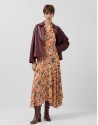 Vestido manga volante gasa estampado floral ... | Roberto Verino