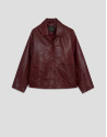 Chaqueta con bolsillos napa granate | Roberto Verino