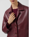Jacket with pockets in maroon napa leather | Roberto Verino