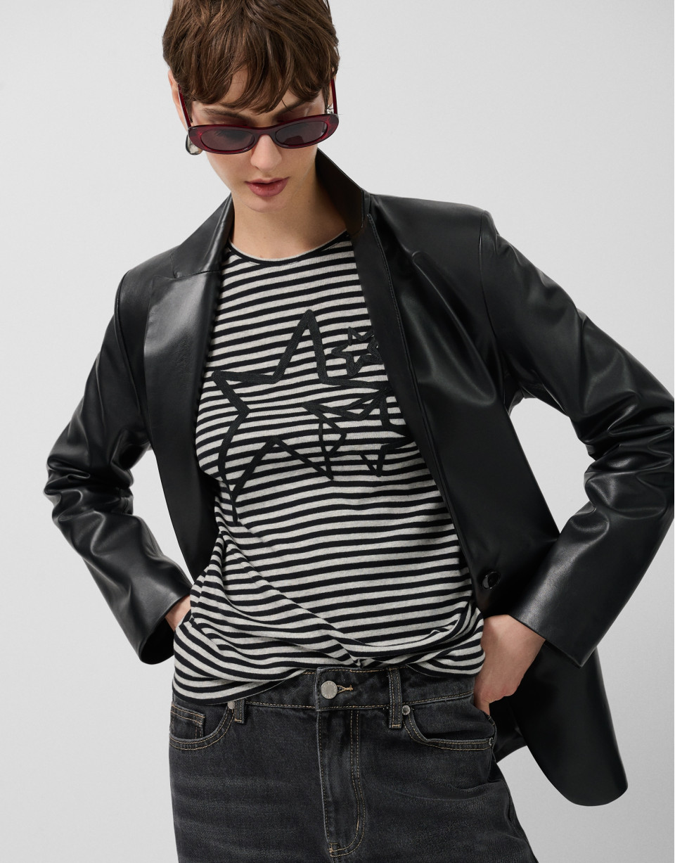 Blazer un botón napa negra - Mujer - OI2025 | Roberto Verino