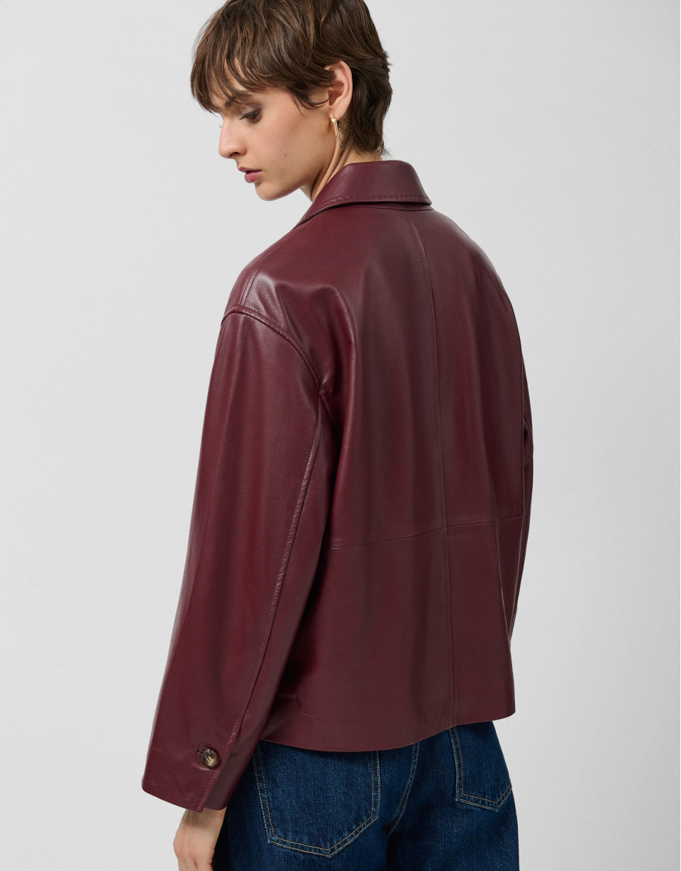 Chaqueta con bolsillos napa granate | Roberto Verino
