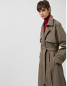 Classic long khaki green trench coat - Woman | Roberto Verino