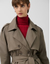 Classic long khaki green trench coat - Woman | Roberto Verino