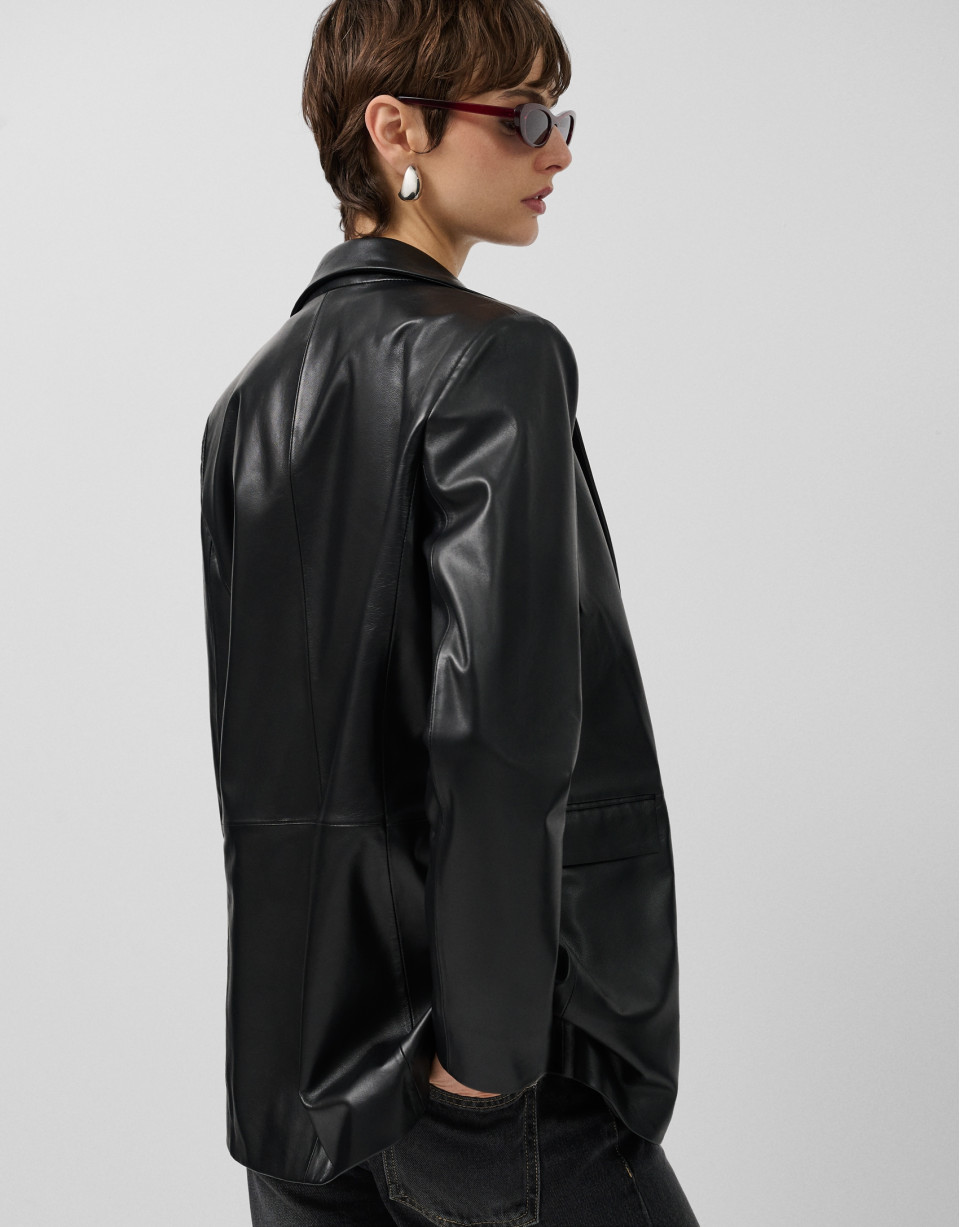 Blazer un botón napa negra - Mujer - OI2025 | Roberto Verino