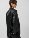 One-button black napa blazer - Woman - AW2025 | Roberto Verino