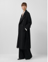 Long black double-breasted coat - Woman | Roberto Verino
