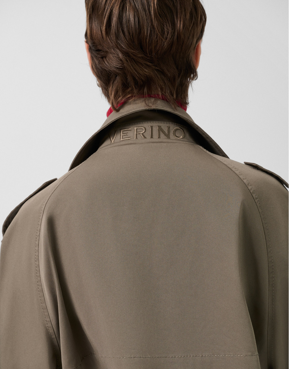 Classic long khaki green trench coat - Woman | Roberto Verino