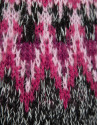 Grey high neck sweater with pink alpine design | Roberto Verino