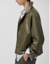 Green napa leather jacket with pockets - Woman | Roberto Verino