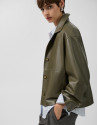 Chaqueta con bolsillos napa verde - Mujer | Roberto Verino