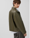 Green napa leather jacket with pockets - Woman | Roberto Verino