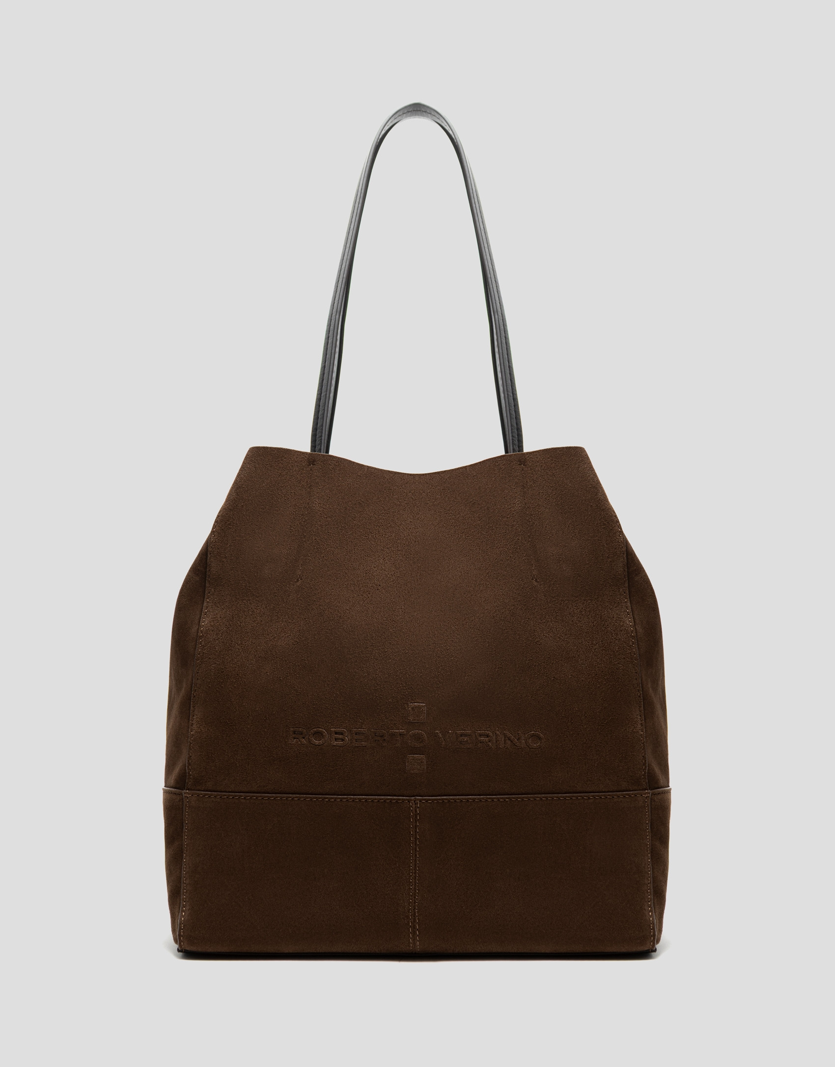 Bolso shopper Megan Midi ante marrón - Verano | Roberto Verino