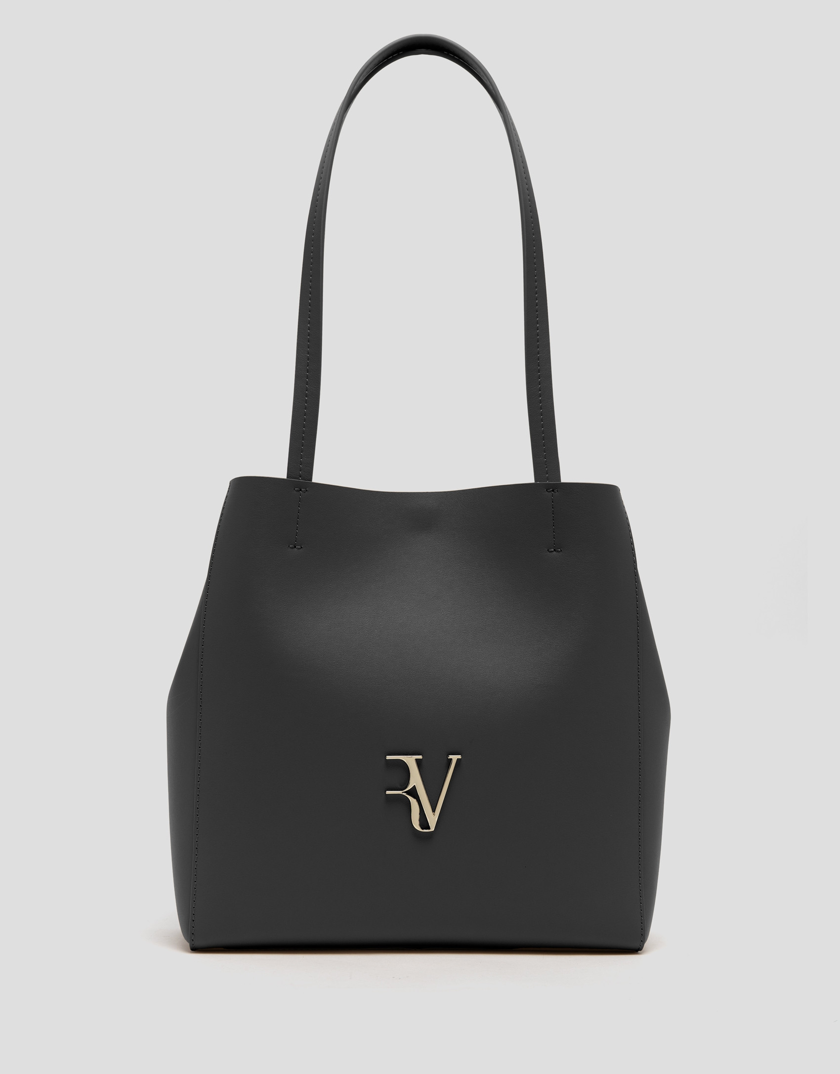 Bruna Tote Maxi bag in grey leather - Woman | Roberto Verino