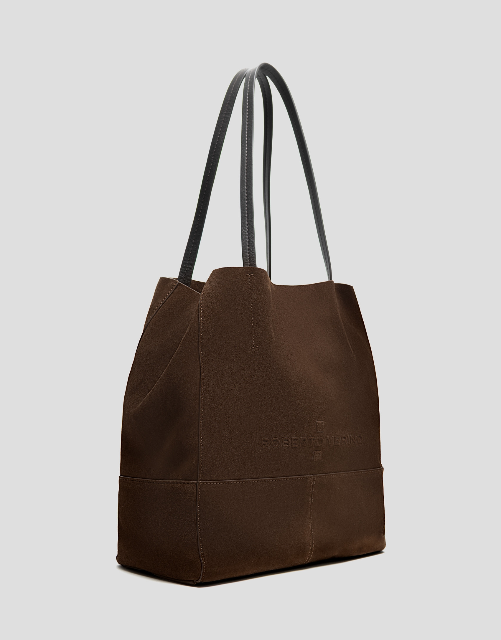 Megan Midi brown suede shopper bag - Verano -  | Roberto Verino
