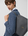 Bruna Tote Maxi bag in grey leather - Woman | Roberto Verino