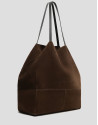 Megan brown suede shopper bag - Woman - SS2026 | Roberto Verino