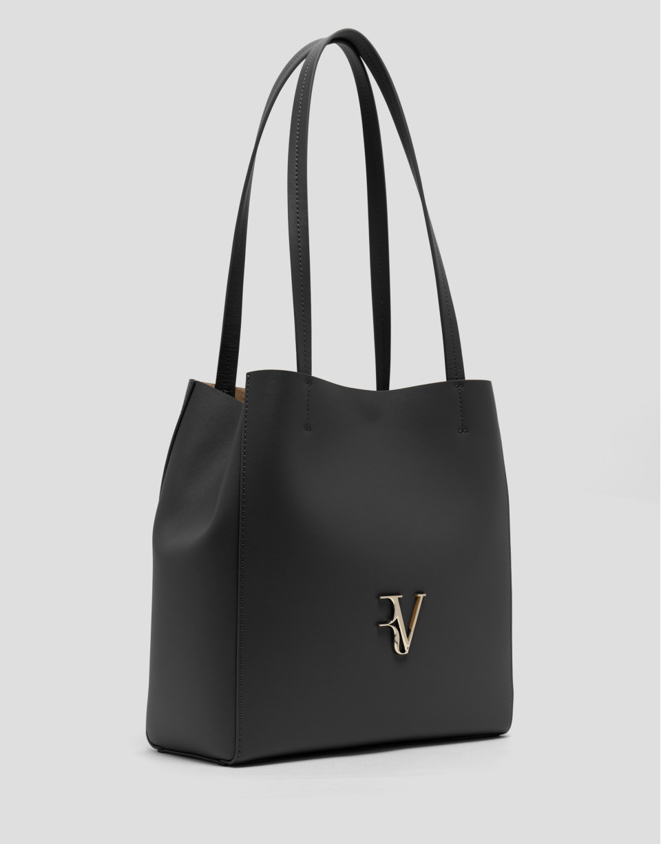 Bruna Tote Maxi bag in grey leather - Woman | Roberto Verino