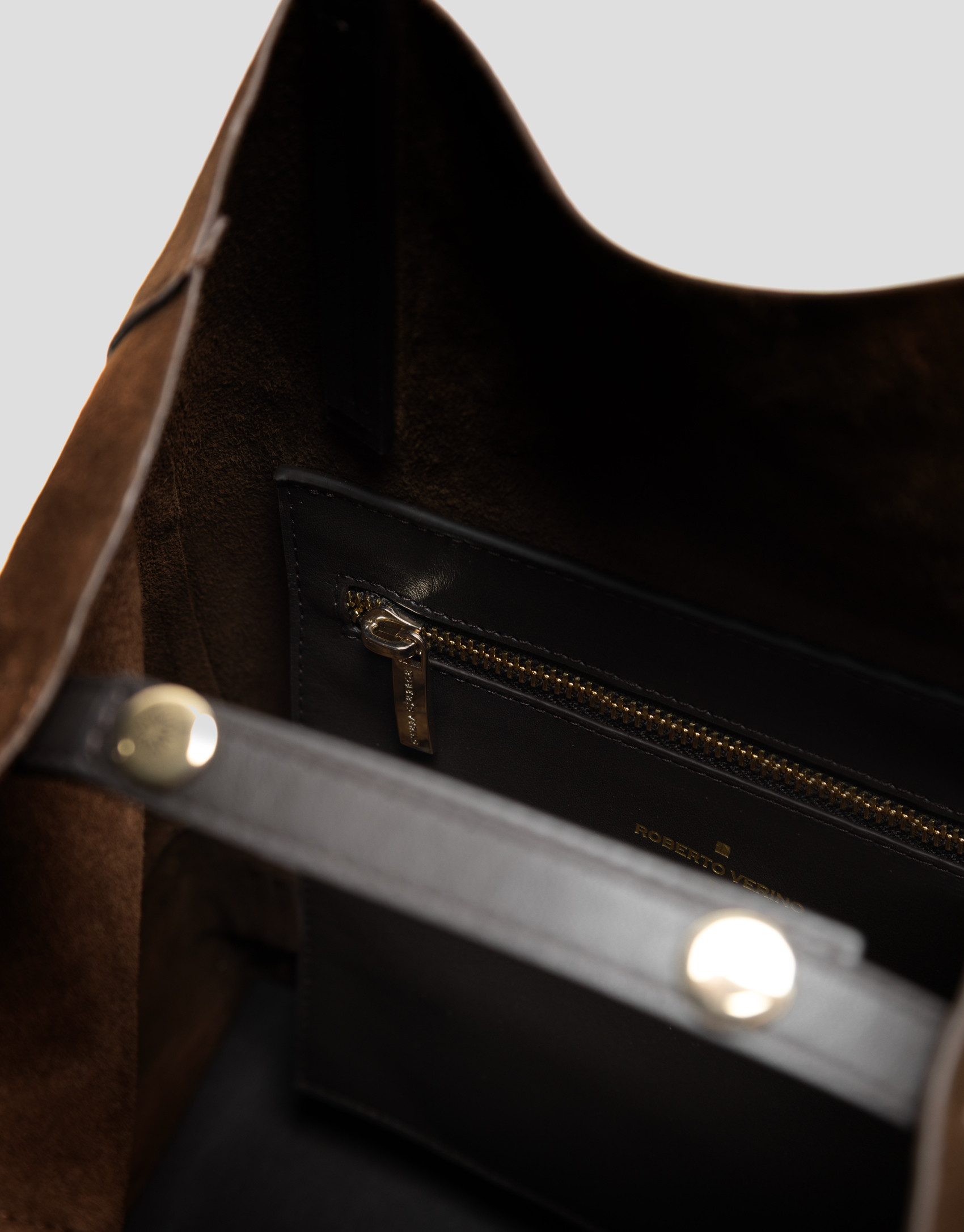 Megan brown suede shopper bag - Woman - SS2026 | Roberto Verino