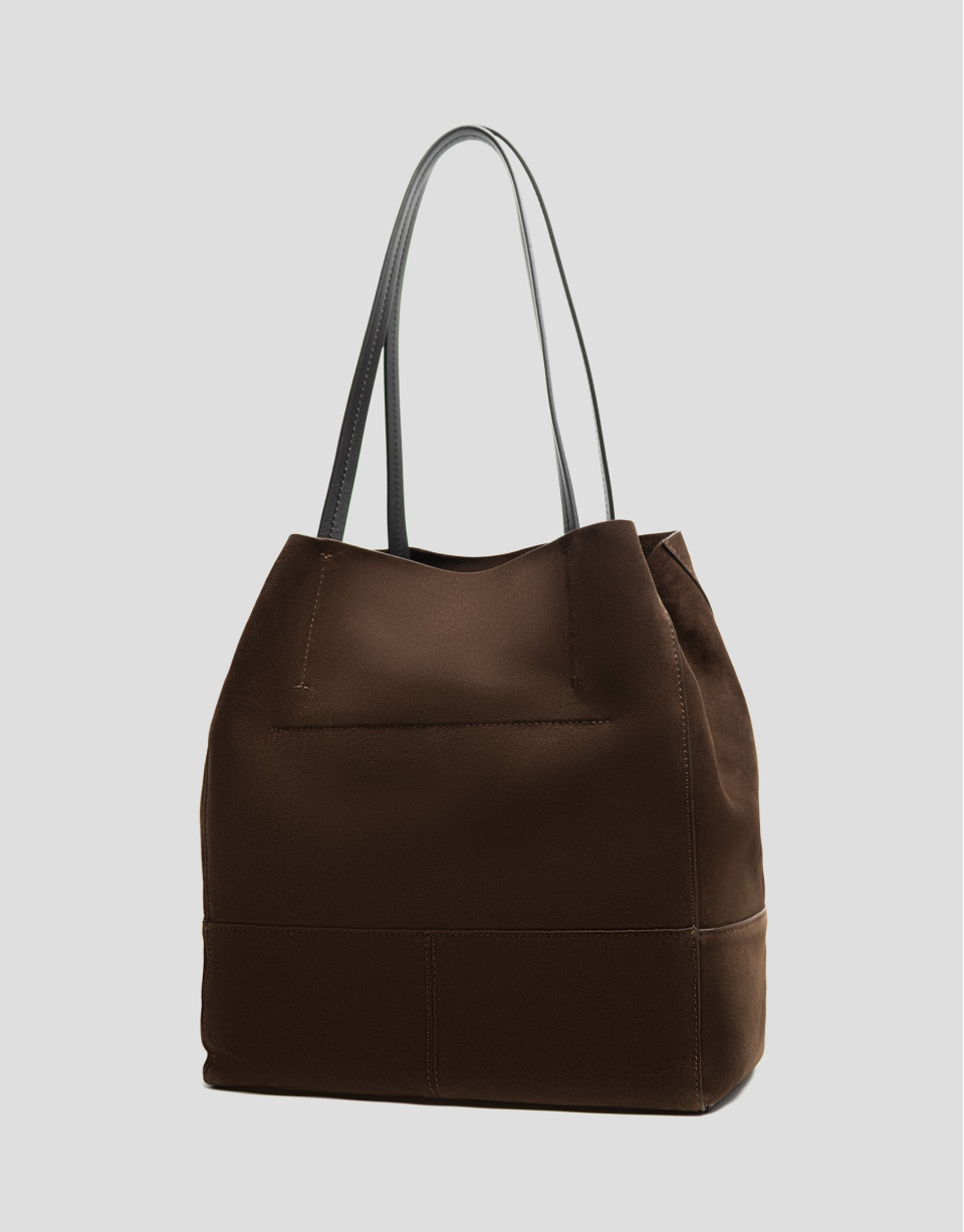 Megan Midi brown suede shopper bag - Verano -  | Roberto Verino