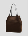 Bolso shopper Megan Midi ante marrón - Verano | Roberto Verino