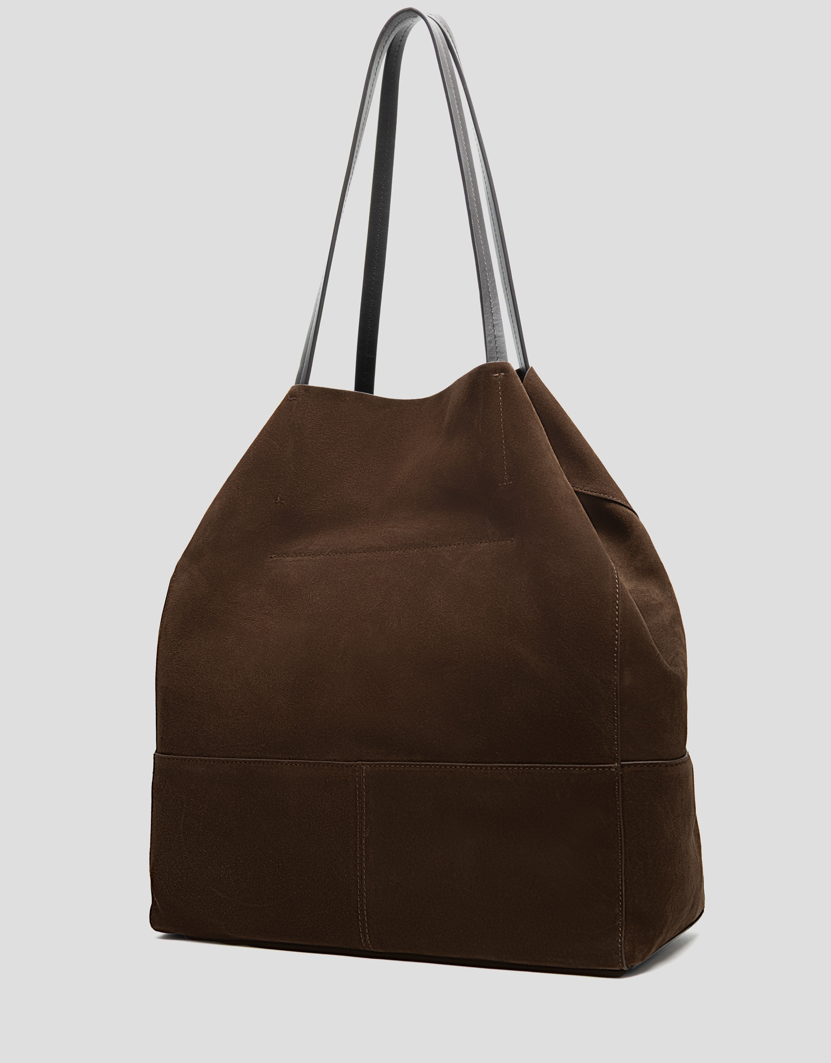 Megan brown suede shopper bag - Woman - SS2026 | Roberto Verino