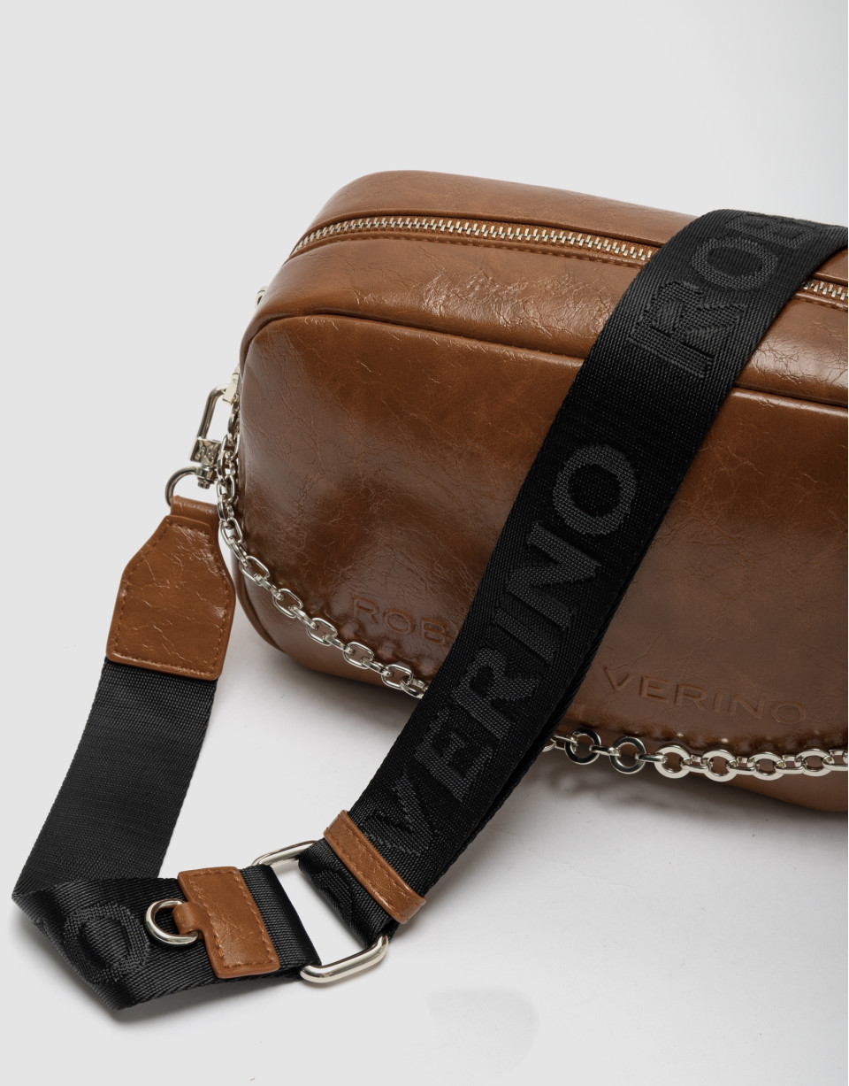 Brown Bazin Urban Midi shoulder bag - Woman | Roberto Verino