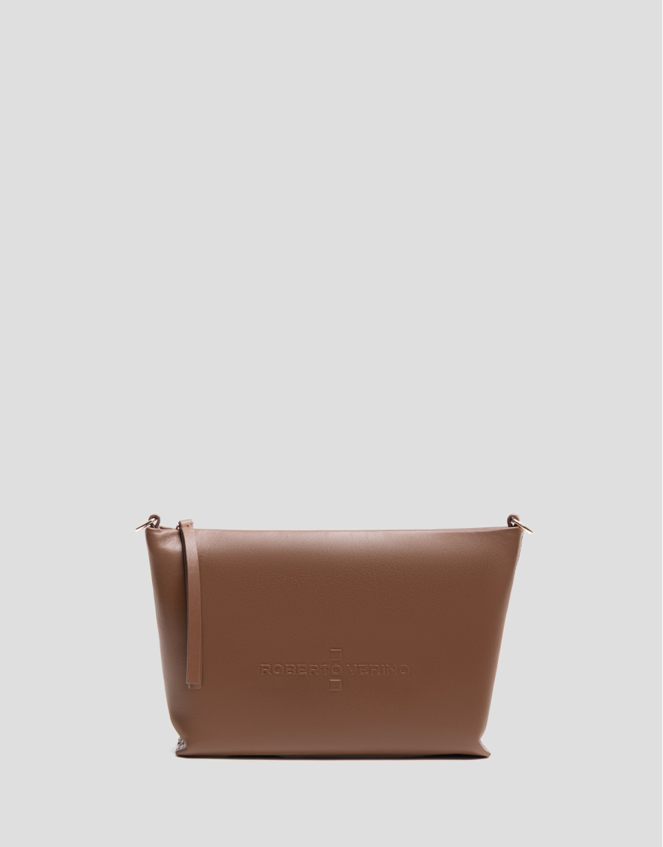 Megan Messenger camel leather shoulder bag | Roberto Verino
