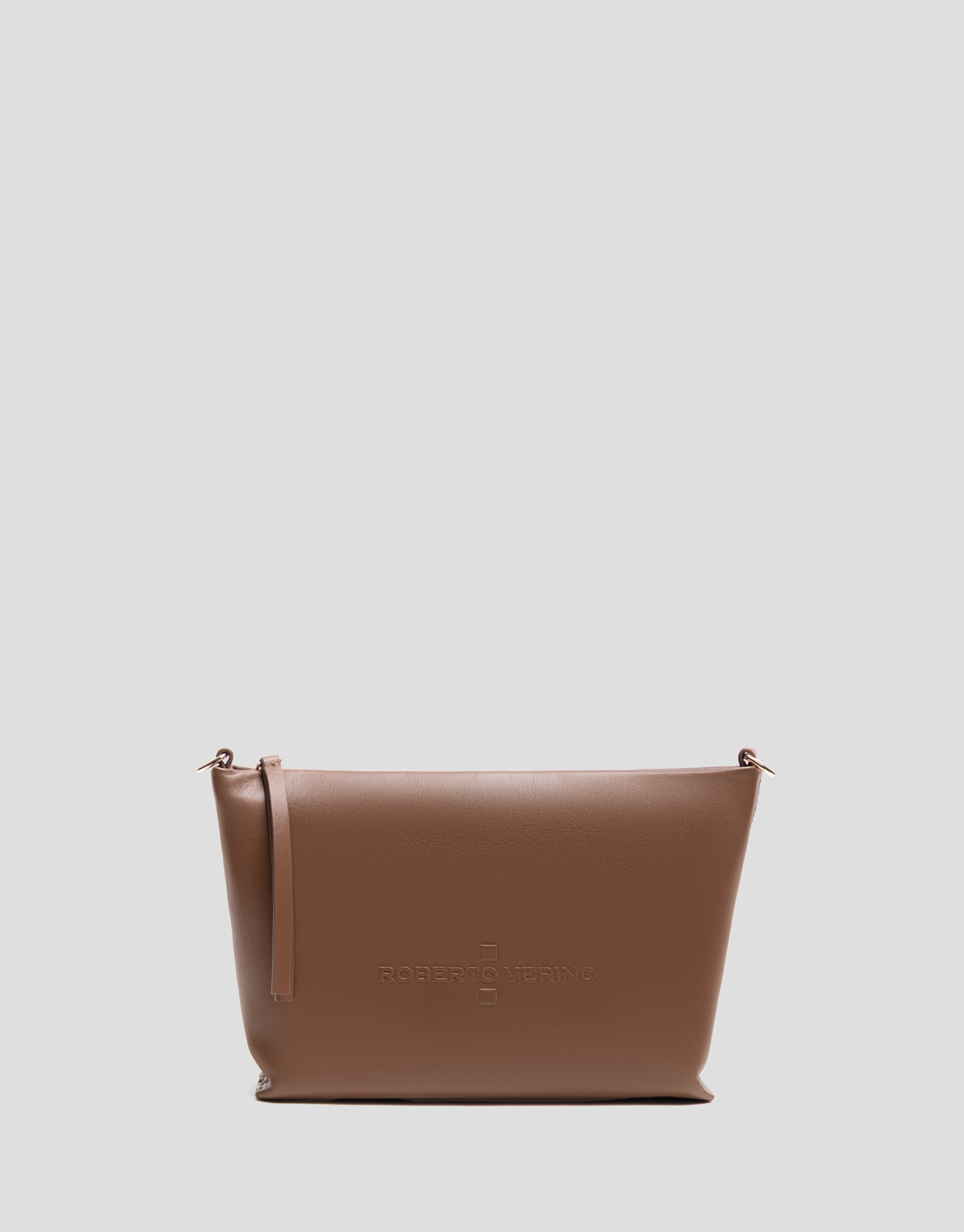 Megan Messenger camel leather shoulder bag | Roberto Verino