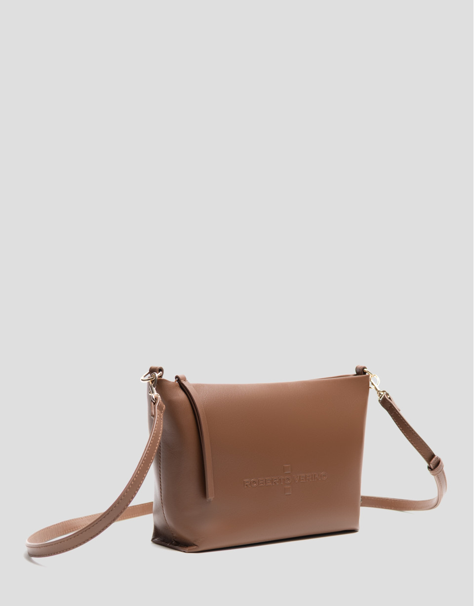 Megan Messenger camel leather shoulder bag | Roberto Verino