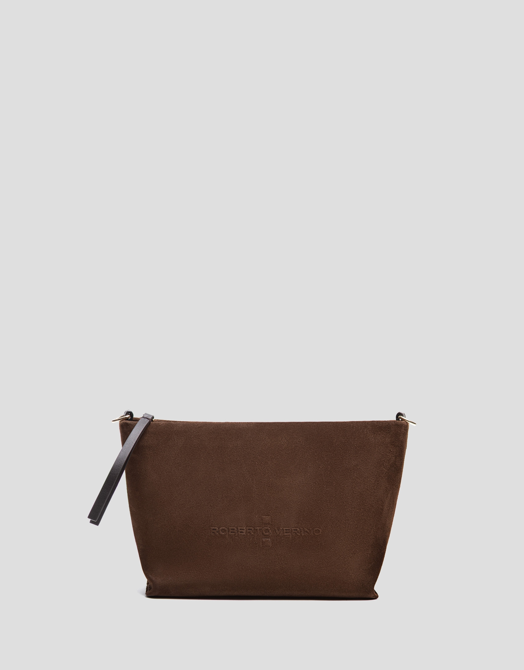 Megan Messenger brown suede shoulder bag | Roberto Verino