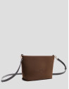 Megan Messenger brown suede shoulder bag | Roberto Verino