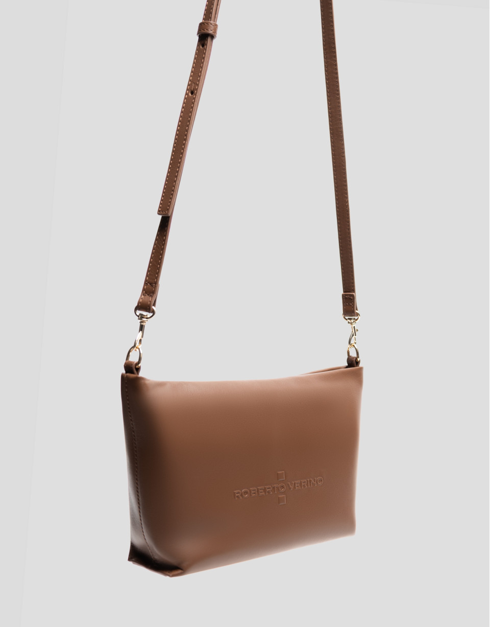 Megan Messenger camel leather shoulder bag | Roberto Verino